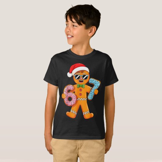 Funny Gingerbread Six Seven 67 Ice Cream Drip Chri T-shirt (Voorkant volledig)