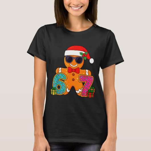 Funny Gingerbread Six Seven 67 Ice Cream Drip Chri T-shirt (Voorkant)