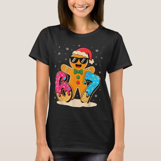 Funny Gingerbread Six Seven 67 Ice Cream Drip Chri T-shirt (Voorkant)