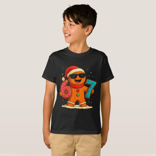 Funny Gingerbread Six Seven 67 Ice Cream Drip Chri T-shirt (Voorkant volledig)
