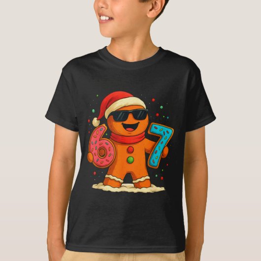 Funny Gingerbread Six Seven 67 Ice Cream Drip Chri T-shirt (Voorkant)