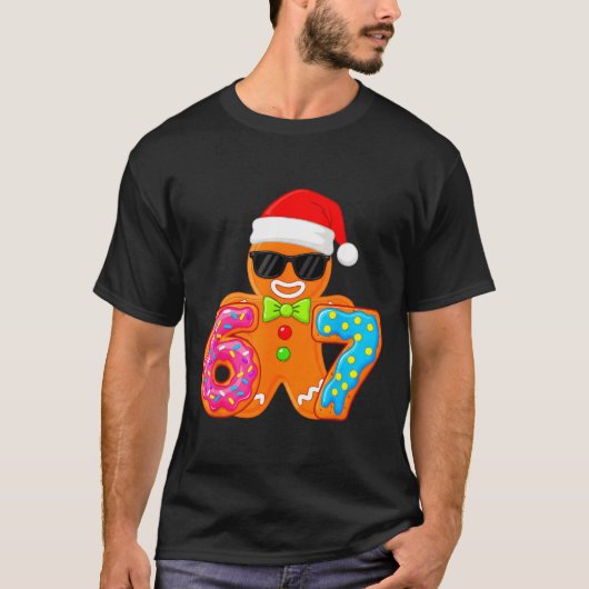 Funny Gingerbread Six Seven 67 Ice Cream Drip Chri T-shirt (Voorkant)