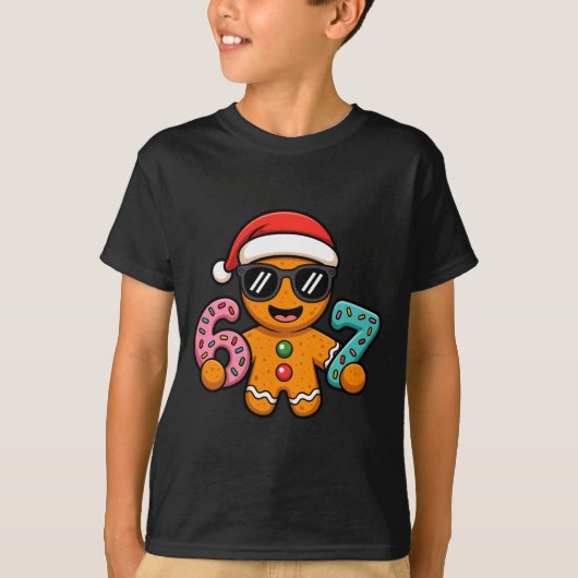 Funny Gingerbread Six Seven 67 Ice Cream Drip Chri T-shirt (Voorkant)