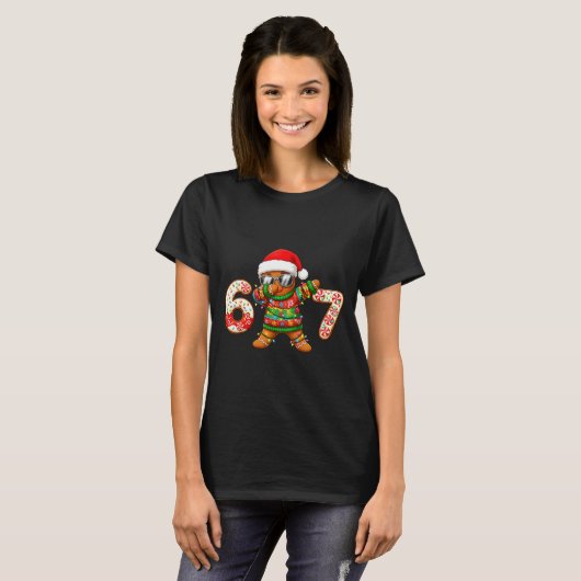 Funny Gingerbread Six Seven 67 Ice Cream Drip Chri T-shirt (Voorkant volledig)