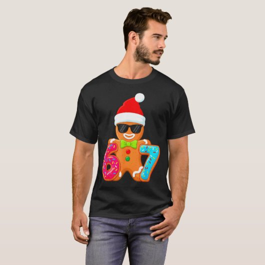 Funny Gingerbread Six Seven 67 Ice Cream Drip Chri T-shirt (Voorkant volledig)