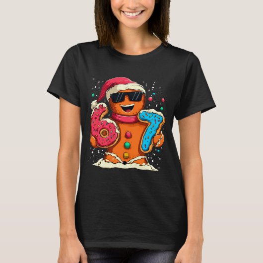 Funny Gingerbread Six Seven 67 Ice Cream Drip Chri T-shirt (Voorkant)