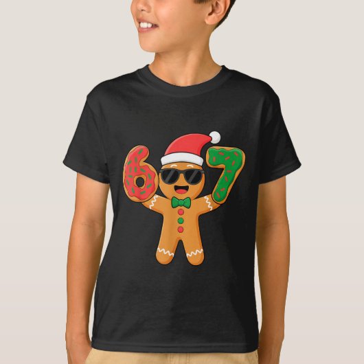 Funny Gingerbread Six Seven 67 Ice Cream Drip Chri T-shirt (Voorkant)