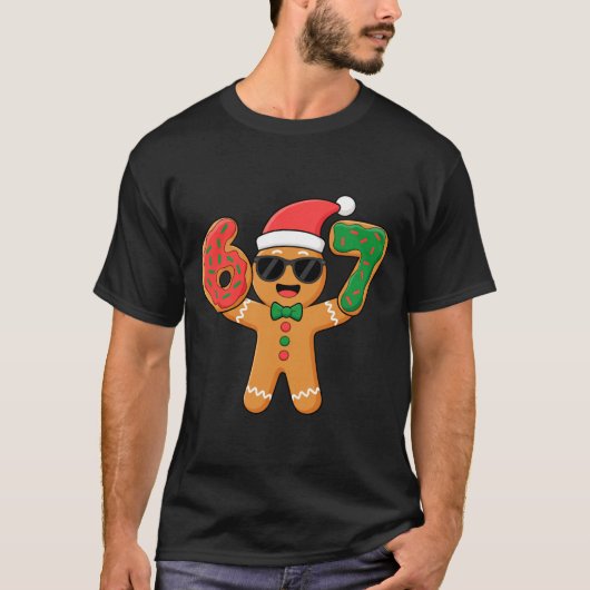 Funny Gingerbread Six Seven 67 Ice Cream Drip Chri T-shirt (Voorkant)