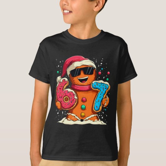 Funny Gingerbread Six Seven 67 Ice Cream Drip Chri T-shirt (Voorkant)