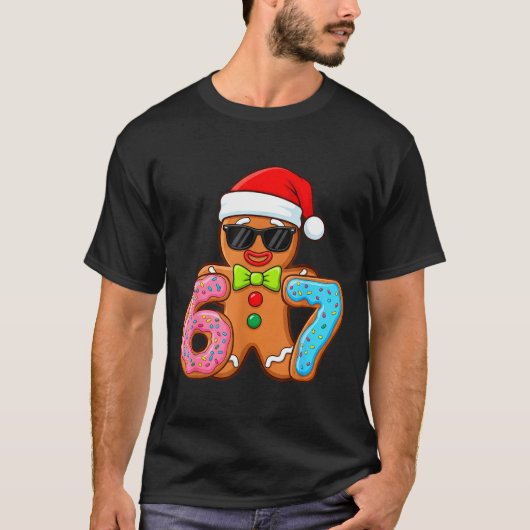 Funny Gingerbread Six Seven 67 Ice Cream Drip Chri T-shirt (Voorkant)