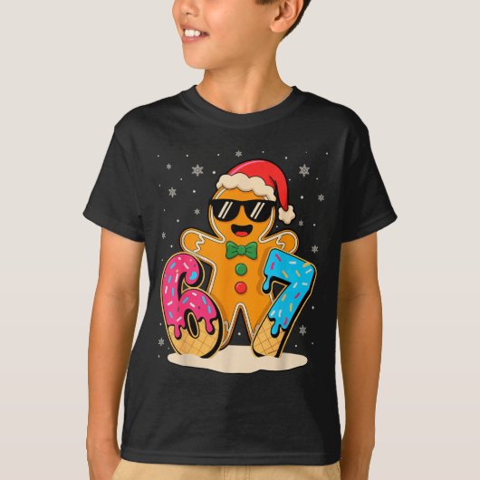 Funny Gingerbread Six Seven 67 Ice Cream Drip Chri T-shirt (Voorkant)