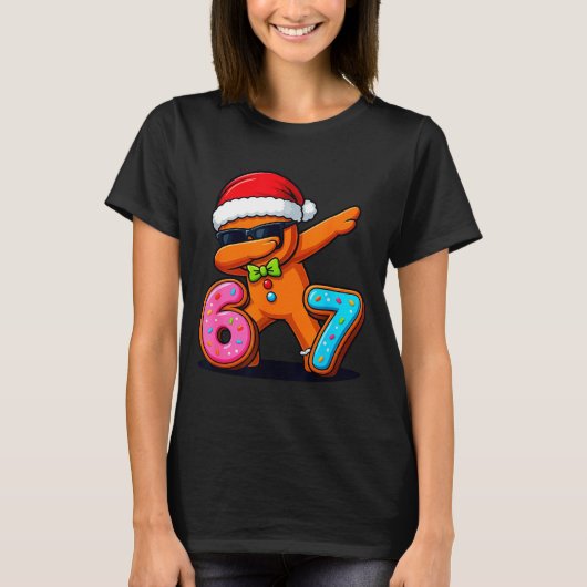 Funny Gingerbread Six Seven 67 Ice Cream Drip Chri T-shirt (Voorkant)