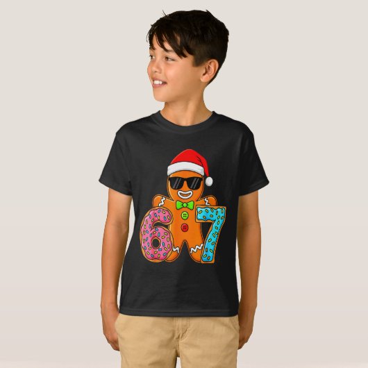 Funny Gingerbread Six Seven 67 Ice Cream Drip Chri T-shirt (Voorkant volledig)