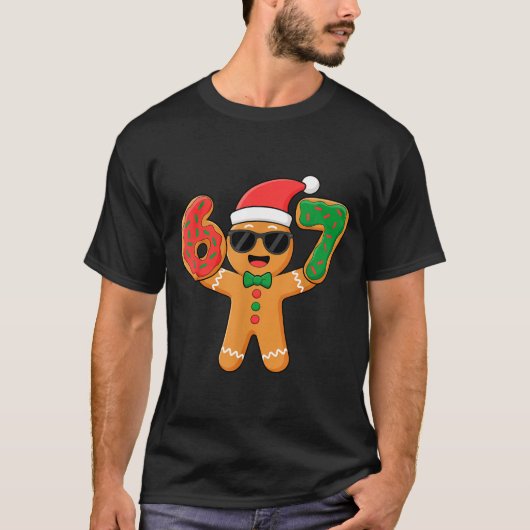 Funny Gingerbread Six Seven 67 Ice Cream Drip Chri T-shirt (Voorkant)