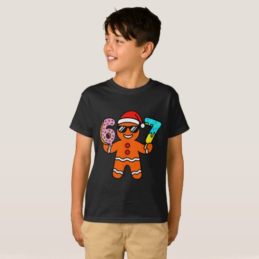 Funny Gingerbread Six Seven 67 Ice Cream Drip Chri T-shirt (Voorkant volledig)