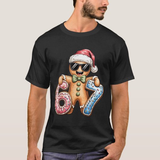 Funny Gingerbread Six Seven 67 Ice Cream Drip Chri T-shirt (Voorkant)