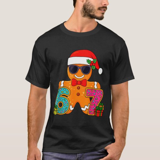 Funny Gingerbread Six Seven 67 Ice Cream Drip Chri T-shirt (Voorkant)