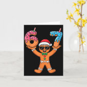 Funny Gingerbread Six Seven Meme Christmas Brainro Kaart (Gele Bloem)