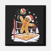 Funny Gingerbread Volleyball Player Christmas  Magneet (Voorkant)
