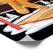 Funny Gingerbread Volleyball Player Christmas  Poster (Hoek)