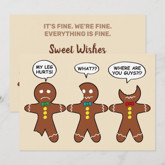 Funny Gingerbrood Alles is een fijne feestkaart Feestdagenkaart (Voorkant / Achterkant)