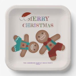Funny Gingerbrood Cookies Kerstfeestdag Papieren Bordje