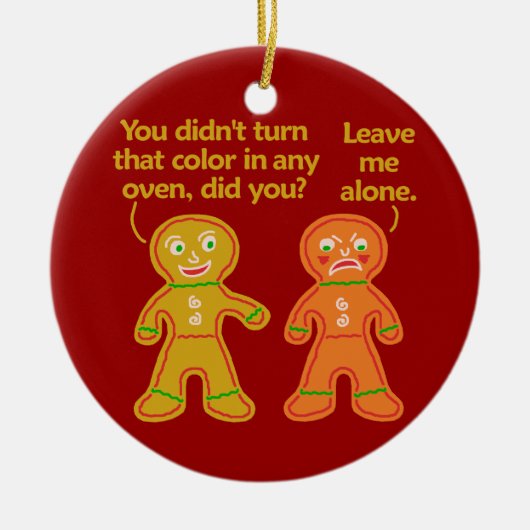 Funny Gingerbrood Fake Tan Kerstmis Keramisch Ornament (Voorkant)