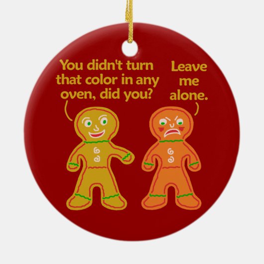 Funny Gingerbrood Fake Tan Kerstmis Keramisch Ornament (Achterkant)