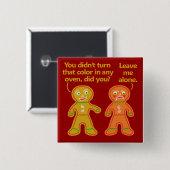 Funny Gingerbrood Fake Tan Kerstmis Vierkante Button 5,1 Cm (Voorkant /achterkant)