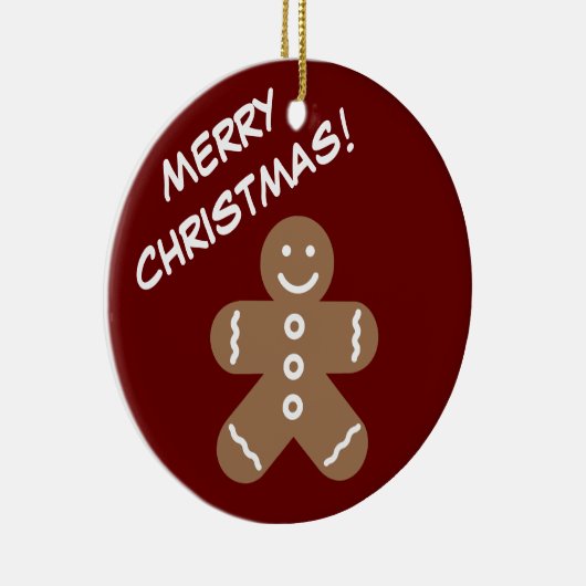 Funny gingerbrood man cartoon aangepast kerstmis keramisch ornament (Rechts)