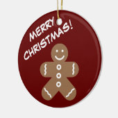 Funny gingerbrood man cartoon aangepast kerstmis keramisch ornament (Links)