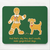 Funny Gingerbrood Man en Dog voor Kerstmis Muismat (Voorkant)