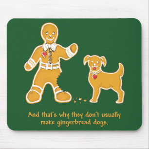 Funny Gingerbrood Man en Dog voor Kerstmis Muismat