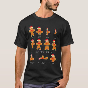 Funny Gingerbrood Man Fraction Bill Wiskunde kerst T-shirt