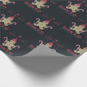 Funny Gingerbrood Man met kerstpatronen Cadeaupapier (Hoek)