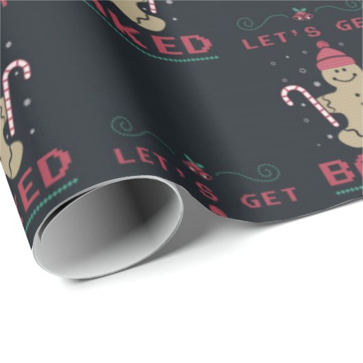 Funny Gingerbrood Man met kerstpatronen Cadeaupapier (Rol Hoek)