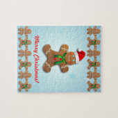 Funny Gingerbrood Man met Santa Hat Legpuzzel (Horizontaal)