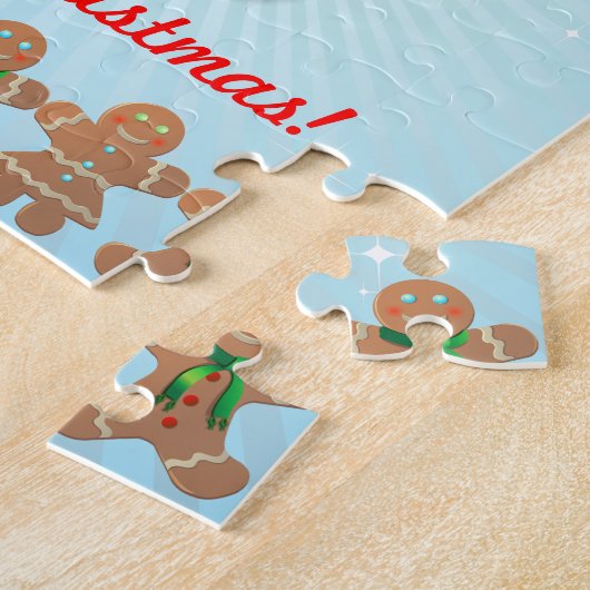 Funny Gingerbrood Man met Santa Hat Legpuzzel (Zijkant)