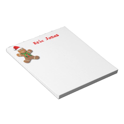 Funny Gingerbrood Man met Santa Hat Notitieblok (Schuin)