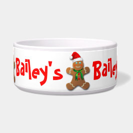 Funny Gingerbrood Man met Santa Hat Voerbakje