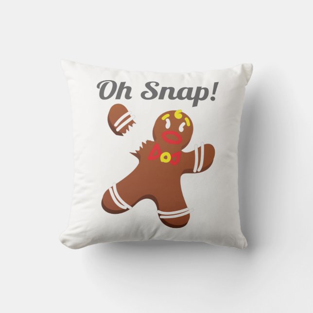Funny Gingerbrood Man Oh Snap-kerstcadeaus Kussen (Voorkant)