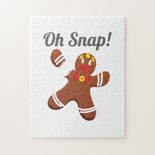 Funny Gingerbrood Man Oh Snap-kerstcadeaus Legpuzzel (Verticaal)