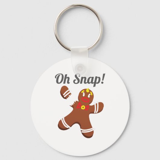 Funny Gingerbrood Man Oh Snap-kerstcadeaus Sleutelhanger (Voorkant)