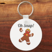 Funny Gingerbrood Man Oh Snap-kerstcadeaus Sleutelhanger (Voorkant)