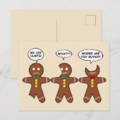 Funny Gingerbrood Men Cookies Feestdagenkaart (Voorkant / Achterkant)