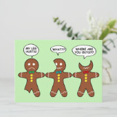 Funny Gingerbrood Men Cookies Green Feestdagenkaart (Staand voorkant)