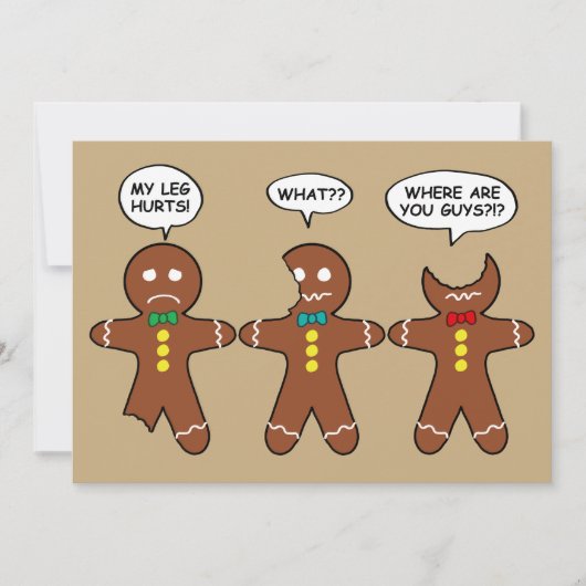 Funny Gingerbrood Men Cookies Holiday Humor Card Feestdagenkaart (Voorkant)