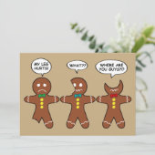 Funny Gingerbrood Men Cookies Holiday Humor Card Feestdagenkaart (Staand voorkant)
