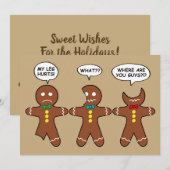 Funny Gingerbrood Men Cookies Holiday Humor Card Feestdagenkaart (Voorkant / Achterkant)