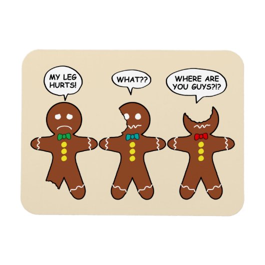 Funny Gingerbrood Men Cookies Magneet (Horizontaal)